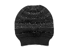 Solid Sprinkled Beanie, Black
