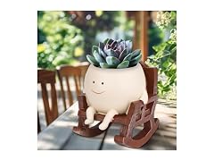 Boomluck GAR-57 Rocking Chair Flower Pot Planter