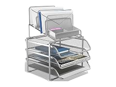 TRU RED All‑In‑One Wire Mesh Desk Organizer, Hom