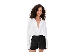 Norma Kamali Womens Oversized Boyfriend Shirt