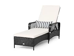 Tangkula Wicker Chaise Lounge Outdoor