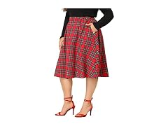 Agnes Orinda (1X) Plus Size Skirts for Women A Red