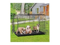 CL.Store 48 Inch Large Dog Crate Heavy Duty Double-Door