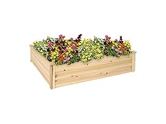 Sunnydaze HB-710 Wood Garden Bed 48" Light Brown