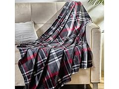 Midnight Plaid Throw Blanket