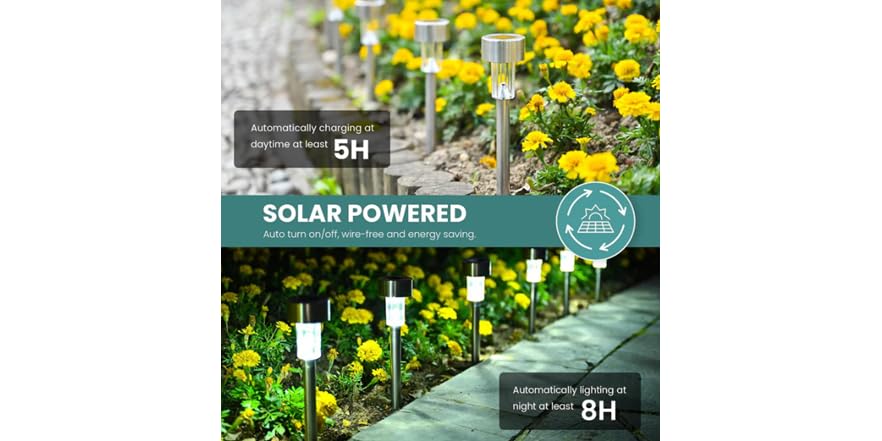 Solpex 24 Pack Solpex Led Solar Outdoor Lights Pathway -Choose Color