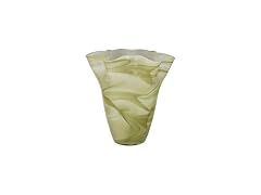 Creative Co-Op Round Hand-Blown Glass Ruffled Vase