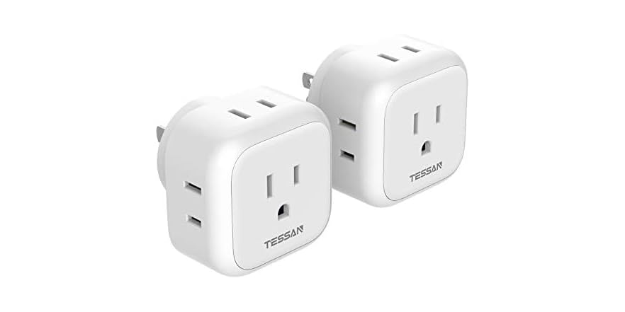 (2 Pack) TESSAN 4 Plug Outlet Splitter