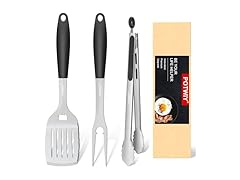 POTWIY Grill Tools Set 3pc Steel