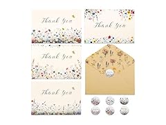 Vnaaem 24 Pack Wildflower Greeting Card