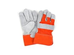 Adenna Orange Cuff Leather Palm Gloves
