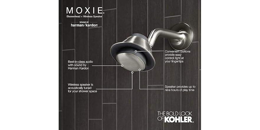 Kohler Moxie® Showerhead/Bluetooth Speaker