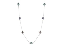 Black Pearl Station Necklace