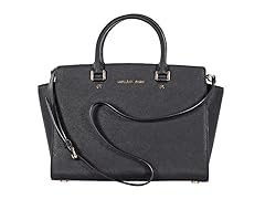 Selma Black Saffiano Leather Satchel