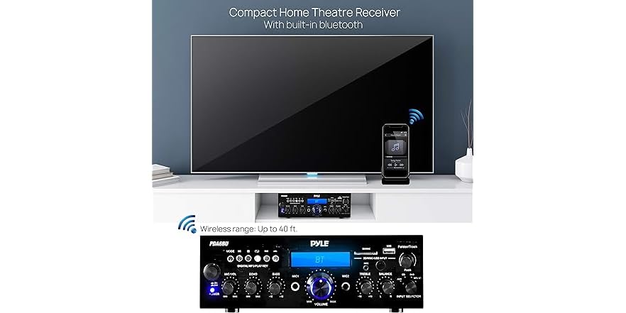 Amplificador Con Bluetooth Pyle-home Pt6000ch - Foto 8