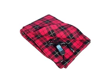 $17.99, Was $32.50, 44% Off! Car Cozy 12-Volt Heated Travel Blanket, Red Plaid dealfomo