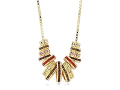 Austrian Crystal Yellow Gold Necklace