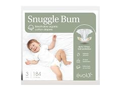 Evolur Snuggle Bum Baby Diapers Size 3 184 Count