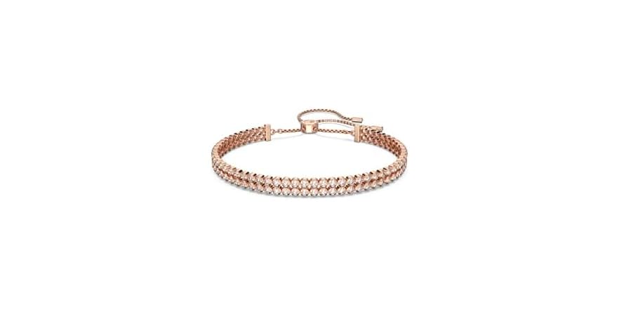 Bracelet SWAROVSKI De La Collection 'Subtle' - Métal Blanc Avec Cristaux Transparents - Occasion (précisez L'état)
