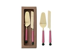 Creative Co-Op 2 pcs Stainless Steel Cake Server Set