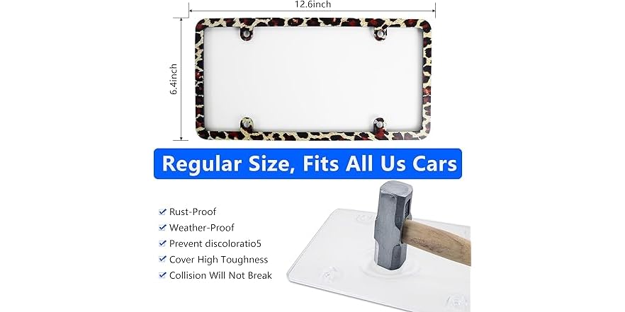Car captain 1pcs License Plate Protector Unbreakab
