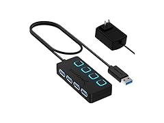 SABRENT 4-Port USB 3.0 Hub Powered w/ LEDs
