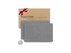 Grey Bathroom Stone Mat 24"x16" 2 Pack