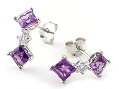 2.00 CT Amethyst Earrings Silver