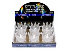 4-Pack 2.5" Crystal Mini Acrylic LED Crown Decorative Light