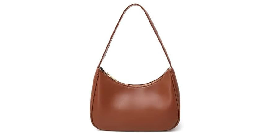 Women's Vegan Leather Hobo Shoulder Bag - Cute Mini Tote With Zipper, Underarm Purse & Crossbody Strap