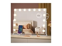 SONGMICS Vanity Makeup Mirror with Lights Matte White