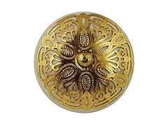 IntradeGlobal Ornate Ivory /Gold Ceramic Filigree Set of 2  Knobs For Cabinets & Cupboards
