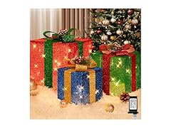Brightever Set of 3 Christmas Lighted Gift Boxes