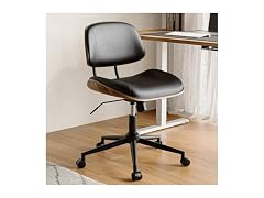 Armless Office Chair with Wheels, PU