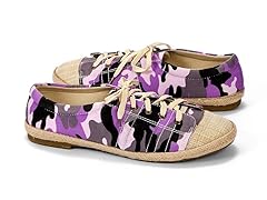 Muk Luks Paige Canvas Shoes, Purple Camo