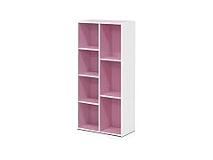 Furinno LUDER Book Shelf, White/Pink