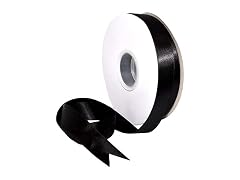 Morex Ribbon Double Face Satin Ribbon 7/8" X 50 YD Black