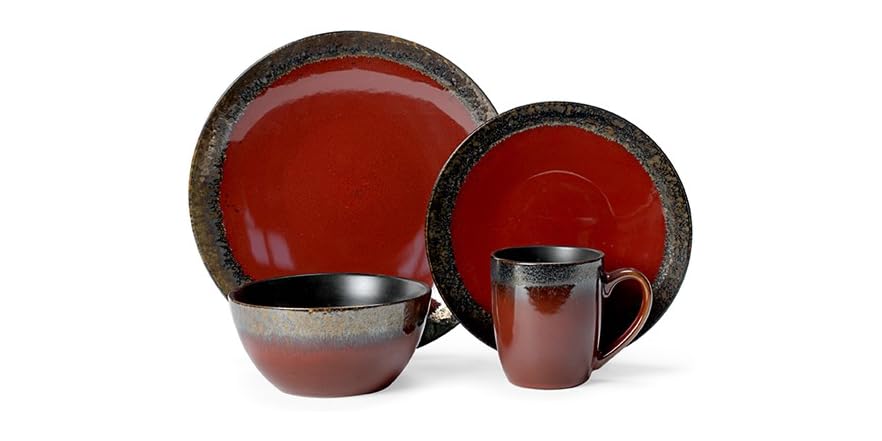Mikasa 4PC Dinnerware Set - Calder Red