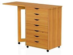 7 Drawer Gate Leg Roll Cart Desk