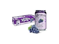 12pk Waterloo Sparkling Water, Grape Naturally Flavored