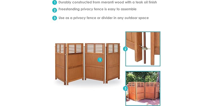 Red Privacy Screen 44 In Sunnydaze LAM-683 Privacy Screen Fence 44
