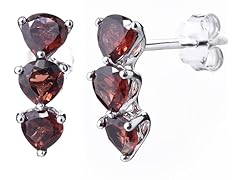 2.30 CT Garnet Earrings Sterling Silver