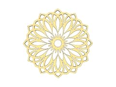 47th & Main Set of 4 Drink Coasters 4" Diameter, Yellow Flower