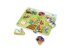 B. toys – Peek & Explore – Barnyard – Wooden Peg Puzzle