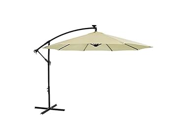 $79.99, Was $135.47, 40% Off! Sunnydaze Offset Patio Umbrella with Solar LED Lights - 9-Foot dealfomo