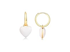 POSUR Heart Enamel Dangle Hoop Earrings