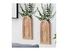 MATONELL 2 Pack Wooden Wall Vase Set