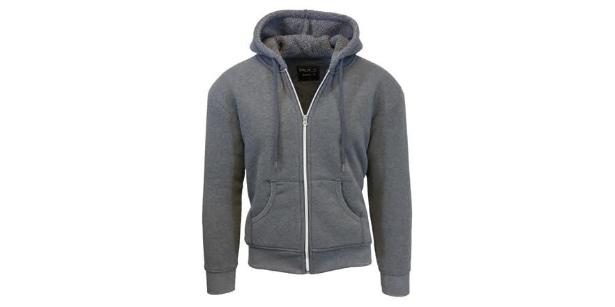 Dickies Men's Sherpa Lined Fleece Zip Hoodie, Chocolate Heather, 2X