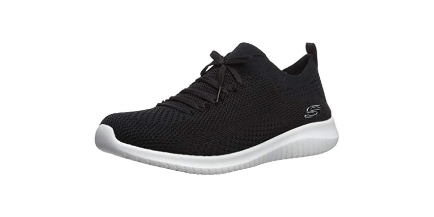 skechers black & white ultra flex statements trainers