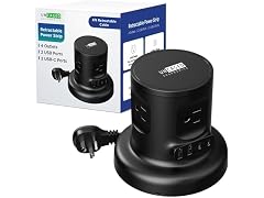 Retractable Power Strip with USB